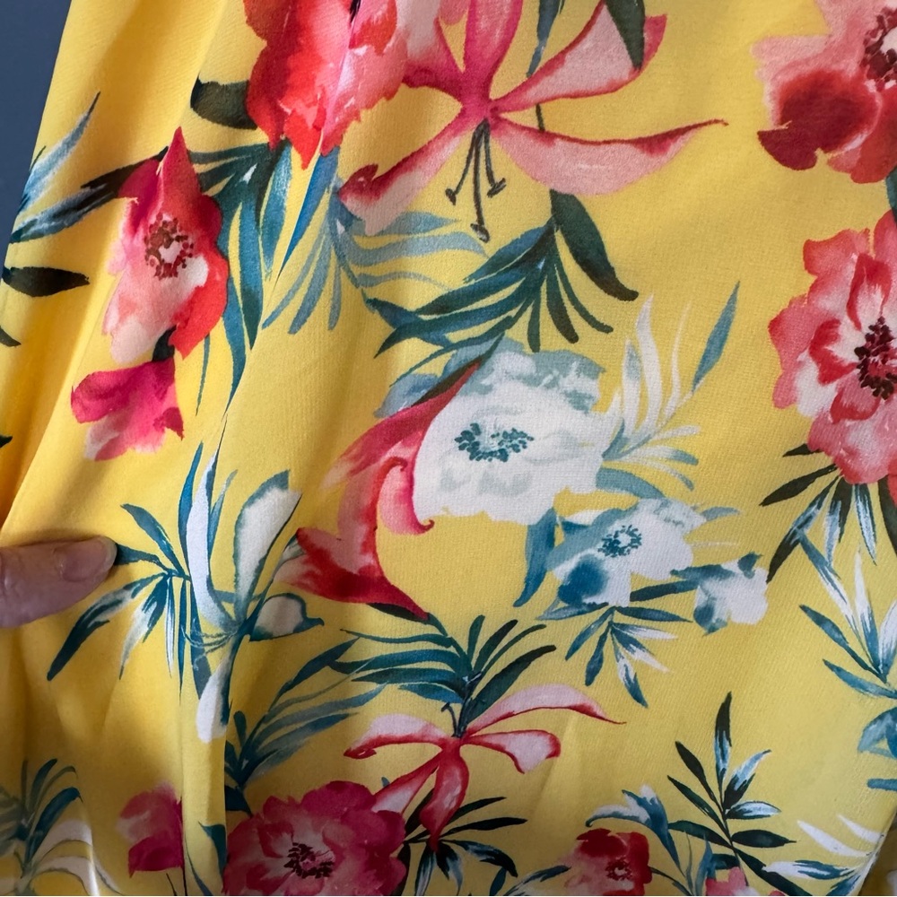 Lulu's Tropic Wonder Yellow Floral Midi Dress Womens Size Large - Picture 10 of 16